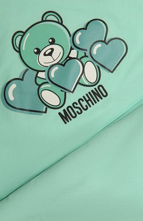 Детского хлопковое одеяло MOSCHINO зеленого цвета, арт. MMB006/LAB22 | Фото 3 (Материал: Текстиль, Хлопок; Региональные ограничения белый список (Axapta Mercury): RU)