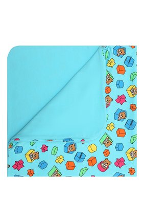 Детского хлопковое одеяло MOSCHINO голубого цвета, арт. MUX03K/LBB53 | Фото 1 (Материал: Текстиль, Хлопок; Региональные ограничения белый список (Axapta Mercury): RU)