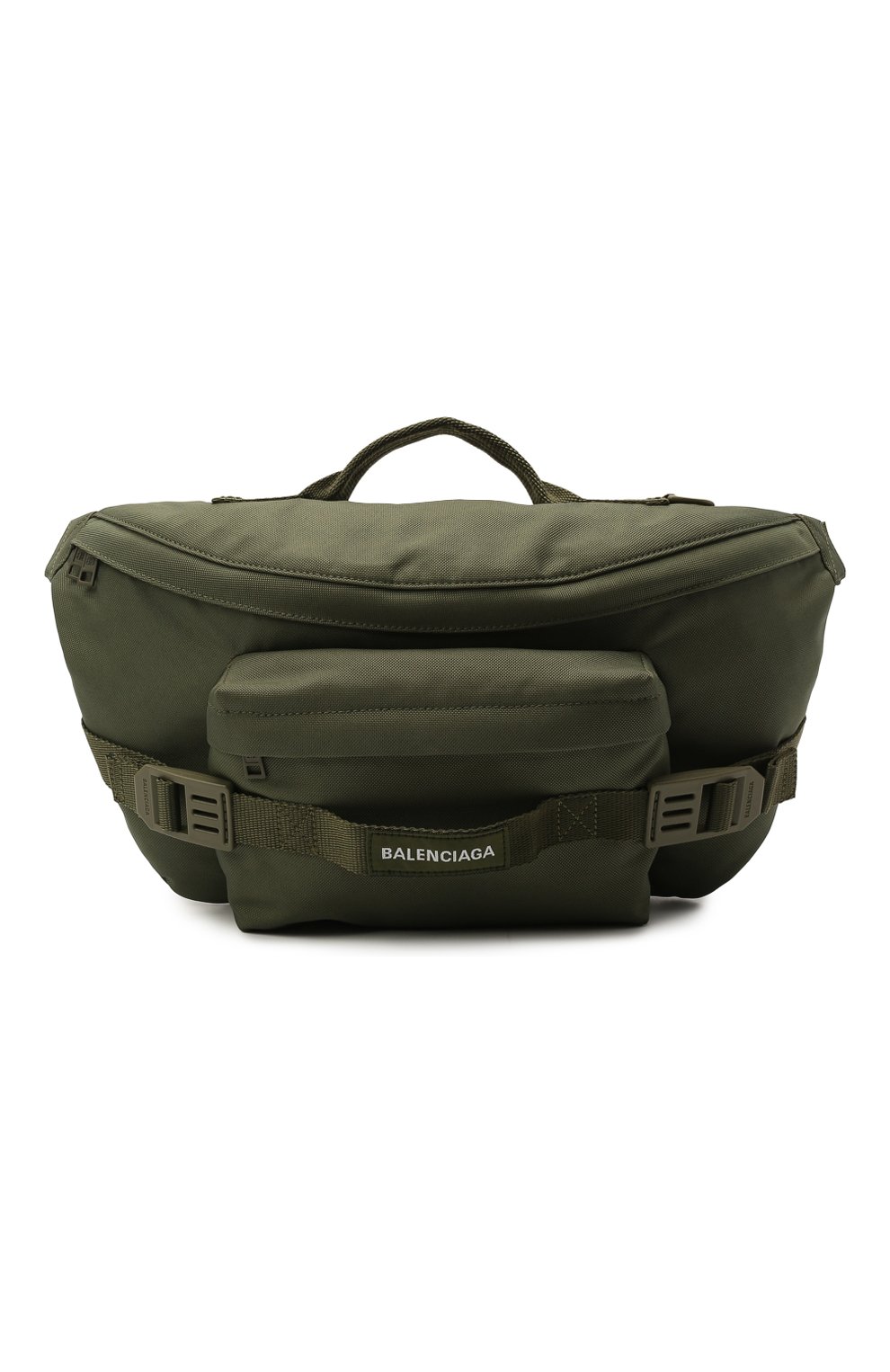 Мужская текстильная поясная сумка army BALENCIAGA хаки цвета, арт. 644035/2BKPI | Фото 1 (Ремень/цепочка: На ремешке; Материал: Текстиль)