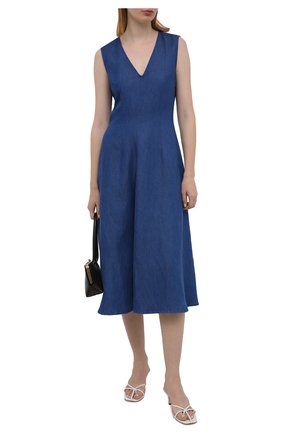 Женское платье 7 FOR ALL MANKIND синего цвета по цене 29950 руб., арт. JSCBB090S0 | Фото 2 Женское платье 7 FOR ALL MANKIND синего цвета, арт. JSCBB090S0 | Фото 2
