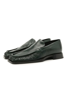 Женские кожаные лоферы JIL SANDER зеленого цвета по цене 63150 руб., арт. JS36103A-13201 | Фото 1 Женские кожаные лоферы JIL SANDER зеленого цвета, арт. JS36103A-13201 | Фото 1