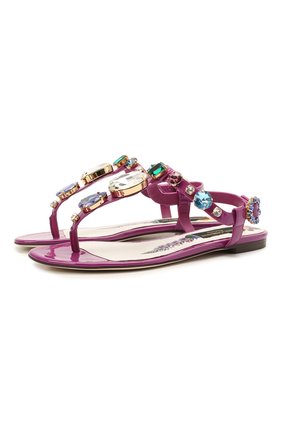 Женские кожаные сандалии devotion DOLCE & GABBANA сиреневого цвета по цене 109500 руб., арт. CQ0294/B5830 | Фото 1 Женские кожаные сандалии devotion DOLCE & GABBANA сиреневого цвета, арт. CQ0294/B5830 | Фото 1 (Материал внутренний: Натуральная кожа; Подошва: Плоская; Каблук высота: Низкий; Материал внешний: Кожа; Длина стельки: 25,7, 24,5, 25,5, 19,1, 22,8, 23,4, 24,1, 24,8, 25,4, 26,1)