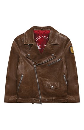 Детского кожаная куртка BRUNELLO CUCINELLI коричневого цвета по цене 167000 руб., арт. BPNN0Y114B | Фото 1 Детского кожаная куртка BRUNELLO CUCINELLI коричневого цвета, арт. BPNN0Y114B | Фото 1 (Рукава: Короткие; Материал подклада: Купро; Кросс-КТ: Сезон: демисезон; Материал внешний: Натуральная кожа; Ростовка одежда: 10 - 11 лет | 140 - 146см, 8 лет | 128 см)