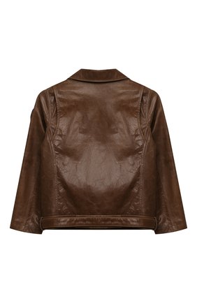 Детского кожаная куртка BRUNELLO CUCINELLI коричневого цвета по цене 167000 руб., арт. BPNN0Y114B | Фото 2 Детского кожаная куртка BRUNELLO CUCINELLI коричневого цвета, арт. BPNN0Y114B | Фото 2 (Рукава: Короткие; Материал подклада: Купро; Кросс-КТ: Сезон: демисезон; Материал внешний: Натуральная кожа; Ростовка одежда: 10 - 11 лет | 140 - 146см, 8 лет | 128 см)