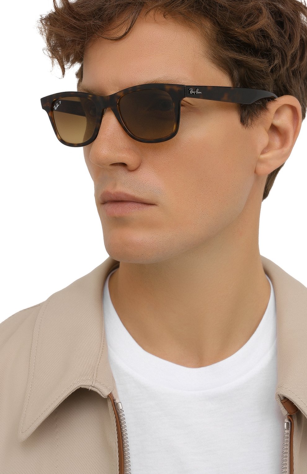 Женские солнцезащитные очки RAY-BAN коричневого цвета, арт. 4640-710/M2 | Фото 3 (Кросс-КТ: С/з-унисекс; Региональные ограничения белый список (Axapta Mercury): RU; Тип очков: С/з; Оптика Гендер: оптика-унисекс; Очки форма: Прямоугольные)