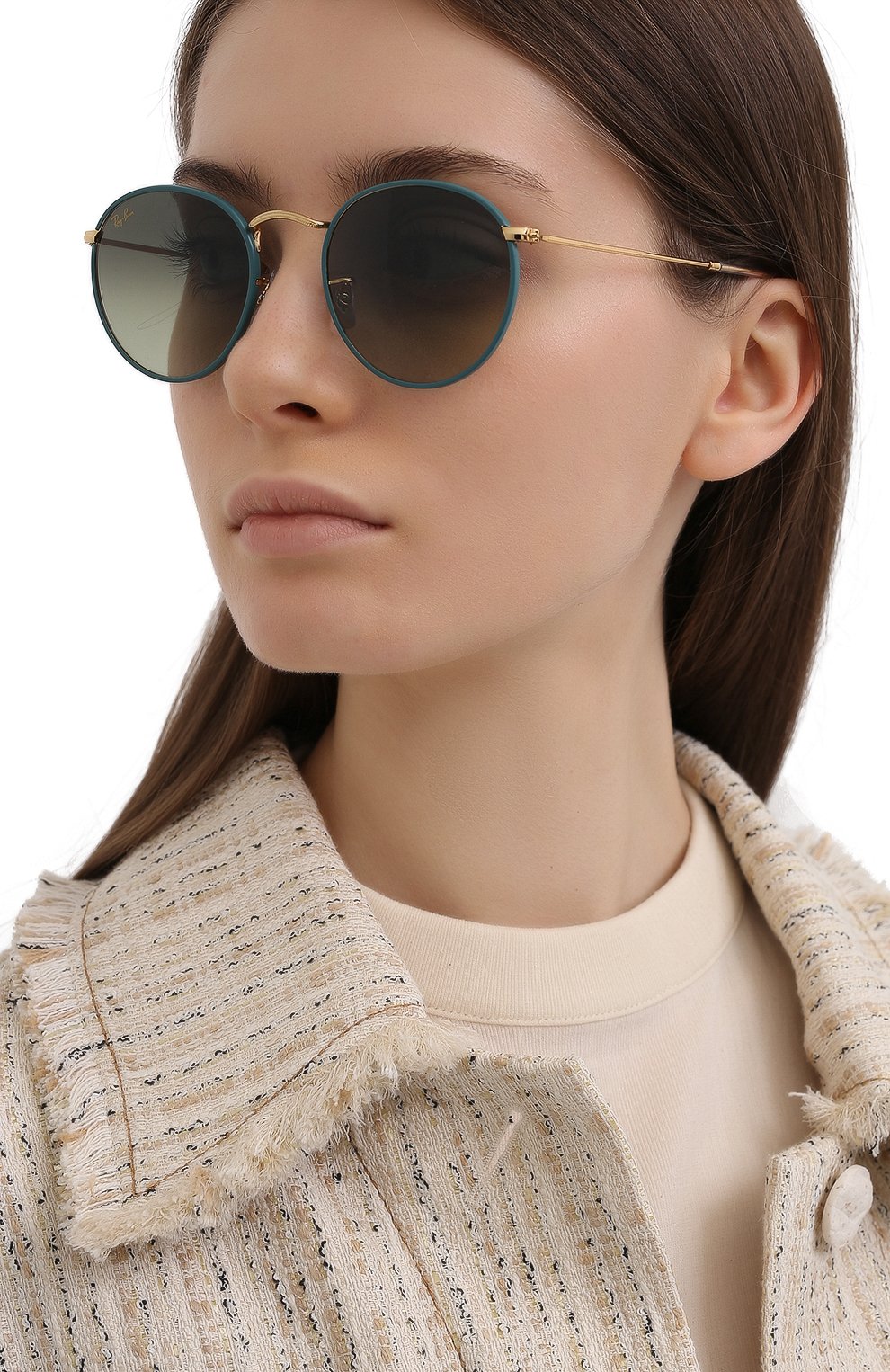 Женские солнцезащитные очки RAY-BAN зеленого цвета по цене 0 руб., арт. 3447JM-9196BH | Фото 2 Женские солнцезащитные очки RAY-BAN зеленого цвета, арт. 3447JM-9196BH | Фото 2 (Кросс-КТ: С/з-унисекс; Региональные ограничения белый список (Axapta Mercury): RU; Тип очков: С/з; Очки форма: Круглые; Оптика Гендер: оптика-унисекс)