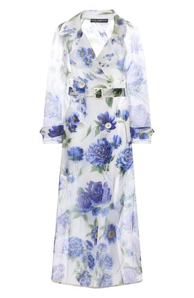 Женский шелковый тренч DOLCE & GABBANA голубого цвета по цене 310500 руб., арт. I0B19W/GDZAE | Фото 1 Женский шелковый тренч DOLCE & GABBANA голубого цвета, арт. I0B19W/GDZAE | Фото 1