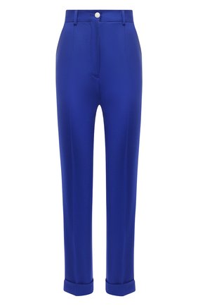 Женские шерстяные брюки DOLCE & GABBANA синего цвета по цене 75600 руб., арт. I3C29W/GDZAU | Фото 1 Женские шерстяные брюки DOLCE & GABBANA синего цвета, арт. I3C29W/GDZAU | Фото 1