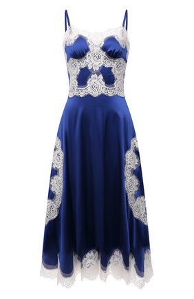Женское платье из шелка и хлопка DOLCE & GABBANA темно-синего цвета по цене 297000 руб., арт. I6AE2W/FUACD | Фото 1 Женское платье из шелка и хлопка DOLCE & GABBANA темно-синего цвета, арт. I6AE2W/FUACD | Фото 1 (Женское Кросс-КТ: Платье-одежда, Сарафаны; Длина Ж (юбки, платья, шорты): Миди; Случай: Коктейльный, Вечерний; Материал внешний: Шелк; Стили: Романтичный; Рукава: На бретелях)