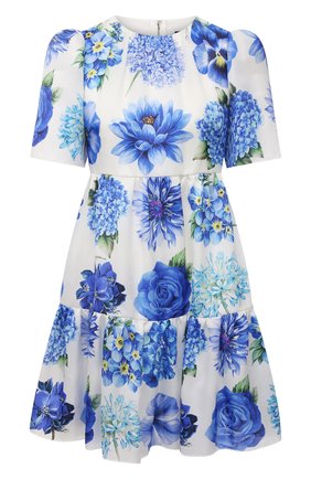 Женское шелковое платье DOLCE & GABBANA голубого цвета по цене 184000 руб., арт. I6AE4W/GDZAJ | Фото 1 Женское шелковое платье DOLCE & GABBANA голубого цвета, арт. I6AE4W/GDZAJ | Фото 1