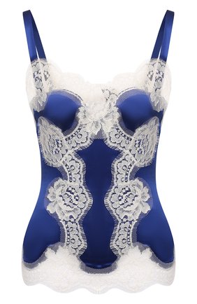 Женский топ из шелка и хлопка DOLCE & GABBANA синего цвета по цене 83700 руб., арт. I7K32W/GDZAQ | Фото 1 Женский топ из шелка и хлопка DOLCE & GABBANA синего цвета, арт. I7K32W/GDZAQ | Фото 1