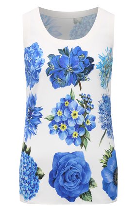 Женский топ из вискозы DOLCE & GABBANA голубого цвета по цене 62650 руб., арт. I7K36W/GDZA0 | Фото 1 Женский топ из вискозы DOLCE & GABBANA голубого цвета, арт. I7K36W/GDZA0 | Фото 1