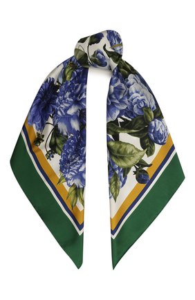 Женский шелковый платок DOLCE & GABBANA зеленого цвета по цене 35950 руб., арт. IN090R/G0TGF | Фото 1 Женский шелковый платок DOLCE & GABBANA зеленого цвета, арт. IN090R/G0TGF | Фото 1 (Принт: С принтом; Материал: Текстиль, Шелк)