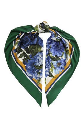 Женский шелковый платок DOLCE & GABBANA зеленого цвета по цене 23850 руб., арт. IN093R/G0TGF | Фото 1 Женский шелковый платок DOLCE & GABBANA зеленого цвета, арт. IN093R/G0TGF | Фото 1