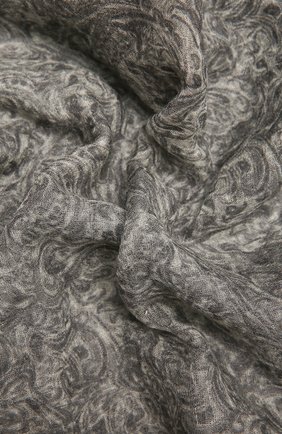 Женский кашемировый шарф BRUNELLO CUCINELLI серого цвета, арт. MSCDAGW52P | Фото 2 (Материал: Шерсть, Кашемир, Текстиль)