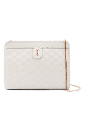 Женская сумка victoire SAINT LAURENT белого цвета по цене 109000 руб., арт. 657361/18V07 | Фото 6 Женская сумка victoire SAINT LAURENT белого цвета, арт. 657361/18V07 | Фото 6 (Женское Кросс-КТ: Вечерняя сумка; Сумки-технические: Сумки через плечо; Ремень/цепочка: С цепочкой; Материал: Натуральная кожа; Размер: small)