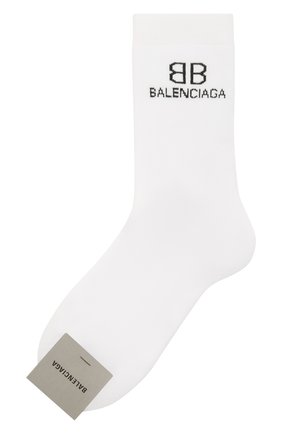 Мужские носки BALENCIAGA белого цвета по цене 9355 руб., арт. 640609/4A4B5 | Фото 1 Мужские носки BALENCIAGA белого цвета, арт. 640609/4A4B5 | Фото 1 (Материал внешний: Хлопок; Кросс-КТ: бельё)