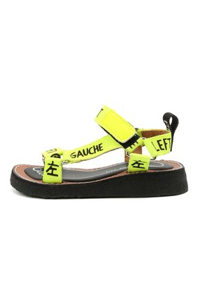 Детские сандалии PIED ROUGIA PARIS желтого цвета по цене 8690 руб., арт. WALKIE TALKIE/SS21WTS2001N07/27 | Фото 2 Детские сандалии PIED ROUGIA PARIS желтого цвета, арт. WALKIE TALKIE/SS21WTS2001N07/27 | Фото 2 (Материал внутренний: Натуральная кожа, Текстиль; Материал внешний: Текстиль)