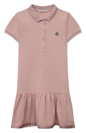 Детское хлопковое платье MONCLER розового цвета по цене 11750 руб., арт. G1-954-8I700-10-8496F/4-6A | Фото 1 Детское хлопковое платье MONCLER розового цвета, арт. G1-954-8I700-10-8496F/4-6A | Фото 1 (Материал внешний: Хлопок; Случай: Повседневный; Рукава: Короткие; Девочки Кросс-КТ: Платье-одежда; Ростовка одежда: 4 года | 104 см, 5 лет | 110 см, 6 лет | 116 см)