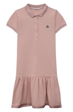 Детское хлопковое платье MONCLER розового цвета по цене 16050 руб., арт. G1-954-8I700-10-8496F/12-14A | Фото 1 Детское хлопковое платье MONCLER розового цвета, арт. G1-954-8I700-10-8496F/12-14A | Фото 1 (Случай: Повседневный; Материал внешний: Хлопок; Девочки Кросс-КТ: Платье-одежда; Рукава: Короткие; Ростовка одежда: 12 лет | 152 см, 16 лет | 164 см)