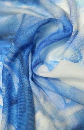 Женская кашемировая шаль BURBERRY синего цвета, арт. 8039873 | Фото 2 (Материал: Шерсть, Кашемир, Текстиль)