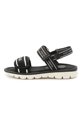 Детские босоножки DOLCE & GABBANA черного цвета по цене 17250 руб., арт. DA0970/A0260/29-36 | Фото 2 Детские босоножки DOLCE & GABBANA черного цвета, арт. DA0970/A0260/29-36 | Фото 2 (Материал внешний: Текстиль; Материал внутренний: Текстиль)