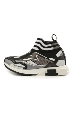 Детские кроссовки DOLCE & GABBANA черно-белого цвета по цене 31100 руб., арт. DA0972/A0242/24-28 | Фото 2 Детские кроссовки DOLCE & GABBANA черно-белого цвета, арт. DA0972/A0242/24-28 | Фото 2