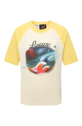 Женская хлопковая футболка loewe x paula's ibiza LOEWE желтого цвета по цене 27750 руб., арт. S616Y22X14 | Фото 1 Женская хлопковая футболка loewe x paula's ibiza LOEWE желтого цвета, арт. S616Y22X14 | Фото 1 (Принт: С принтом; Рукава: Короткие; Длина (для топов): Стандартные; Женское Кросс-КТ: Футболка-одежда; Материал внешний: Хлопок; Стили: Бохо)