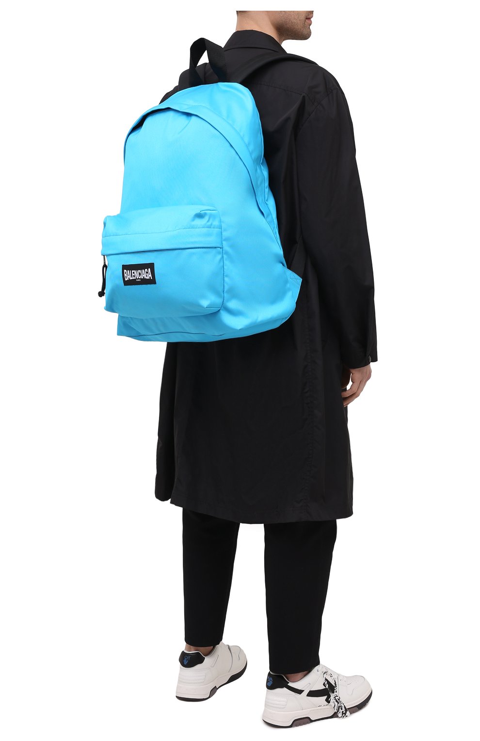 Мужской голубой текстильный рюкзак oversized xxl BALENCIAGA купить в