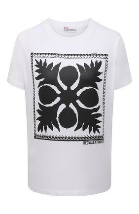 Женская хлопковая футболка REDVALENTINO белого цвета по цене 13200 руб., арт. VR0MG10M/5VW | Фото 1 Женская хлопковая футболка REDVALENTINO белого цвета, арт. VR0MG10M/5VW | Фото 1