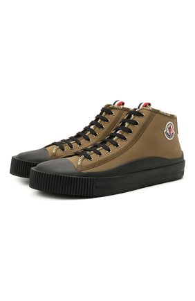 Мужские текстильные кеды MONCLER хаки цвета по цене 48700 руб., арт. G1-09A-4M739-40-02SSA | Фото 1 Мужские текстильные кеды MONCLER хаки цвета, арт. G1-09A-4M739-40-02SSA | Фото 1