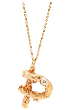 Женская кулон на цепочке alphabet p CHLOÉ золотого цвета по цене 36350 руб., арт. CHC21UF02PCH5 | Фото 2 Женская кулон на цепочке alphabet p CHLOÉ золотого цвета, арт. CHC21UF02PCH5 | Фото 2 (Материал: Металл)