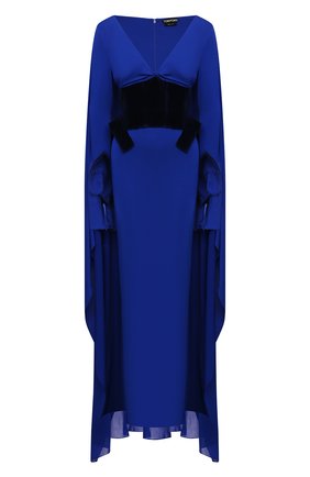Женское платье из вискозы TOM FORD синего цвета по цене 443500 руб., арт. ABJ506-FAX574 | Фото 1 Женское платье из вискозы TOM FORD синего цвета, арт. ABJ506-FAX574 | Фото 1 (Стили: Романтичный; Случай: Вечерний; Материал внешний: Вискоза; Женское Кросс-КТ: Платье-одежда; Материал подклада: Шелк; Длина Ж (юбки, платья, шорты): Макси; Рукава: Длинные)