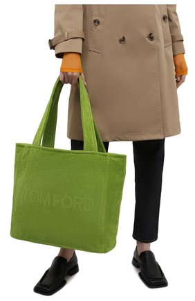 Женский сумка-тоут beachwear medium TOM FORD зеленого цвета по цене 106000 руб., арт. L1438T-TT0001 | Фото 2 Женский сумка-тоут beachwear medium TOM FORD зеленого цвета, арт. L1438T-TT0001 | Фото 2 (Сумки-технические: Сумки-шопперы; Материал: Текстиль; Ошибки технического описания: Нет ширины; Размер: medium)