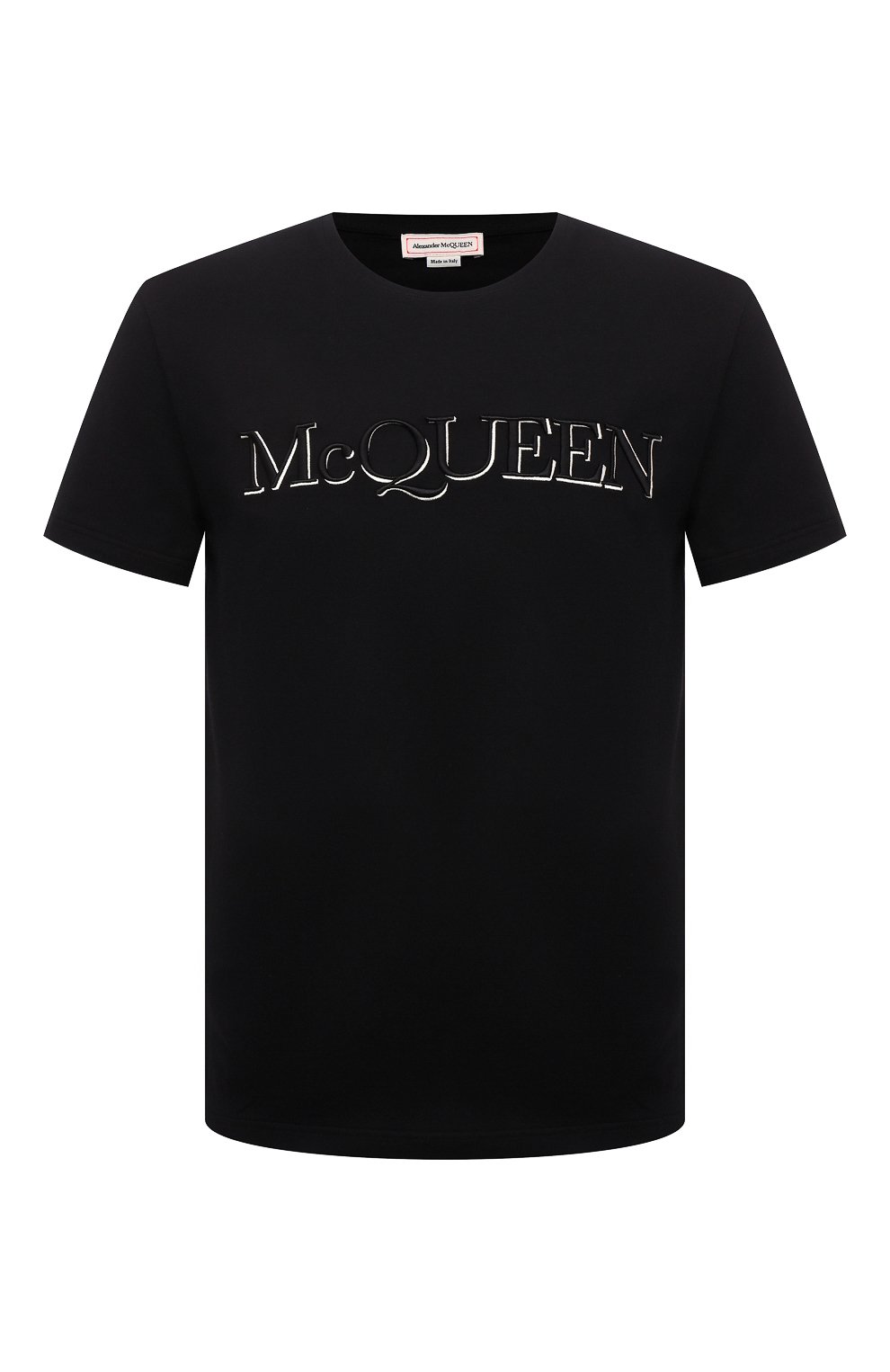 Мужская хлопковая футболка ALEXANDER MCQUEEN черного цвета, арт. 649876/QRZ56 | Фото 1 (Рукава: Короткие; Длина (для топов): Стандартные; Принт: С принтом; Материал внешний: Хлопок; Стили: Кэжуэл)