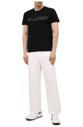 Мужская хлопковая футболка ALEXANDER MCQUEEN черного цвета, арт. 649876/QRZ56 | Фото 2 (Рукава: Короткие; Длина (для топов): Стандартные; Принт: С принтом; Материал внешний: Хлопок; Стили: Кэжуэл)