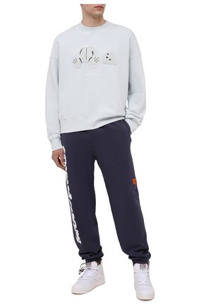 Мужские хлопковые джоггеры HERON PRESTON синего цвета по цене 35400 руб., арт. HMCH014S21JER0010701 | Фото 2 Мужские хлопковые джоггеры HERON PRESTON синего цвета, арт. HMCH014S21JER0010701 | Фото 2