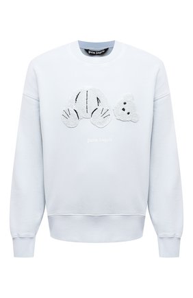 Мужской хлопковый свитшот PALM ANGELS голубого цвета по цене 65150 руб., арт. PMBA026S21FLE0024444 | Фото 1 Мужской хлопковый свитшот PALM ANGELS голубого цвета, арт. PMBA026S21FLE0024444 | Фото 1