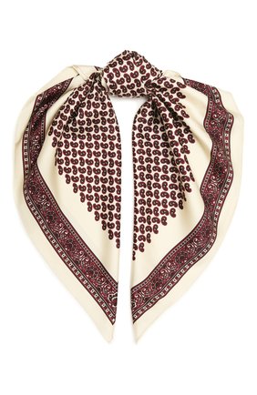 Женский шелковый платок SAINT LAURENT бордового цвета по цене 36700 руб., арт. 660941/3Y001 | Фото 1 Женский шелковый платок SAINT LAURENT бордового цвета, арт. 660941/3Y001 | Фото 1