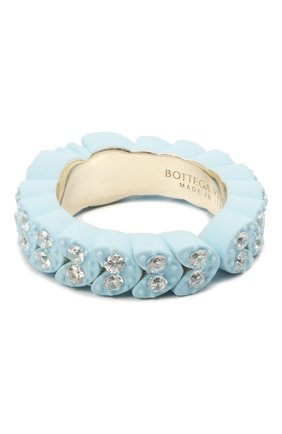 Женское кольцо BOTTEGA VENETA голубого цвета по цене 43200 руб., арт. 657412/VB0BN | Фото 2 Женское кольцо BOTTEGA VENETA голубого цвета, арт. 657412/VB0BN | Фото 2