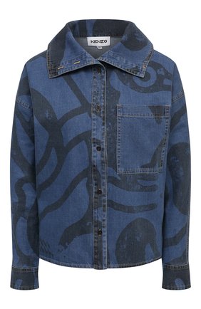 Женская джинсовая рубашка KENZO синего цвета по цене 38950 руб., арт. FB52DC2279H6 | Фото 1 Женская джинсовая рубашка KENZO синего цвета, арт. FB52DC2279H6 | Фото 1