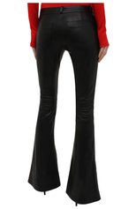 Женские кожаные брюки BALMAIN черного цвета, арт. VF0QI000/L110 | Фото 4 (Длина (брюки, джинсы): Удлиненные; Женское Кросс-КТ: Брюки-одежда, Кожаные брюки; Стили: Гранж; Силуэт Ж (брюки и джинсы): Расклешенные; Материал подклада: Синтетический материал; Материал внешний: Натуральная кожа)
