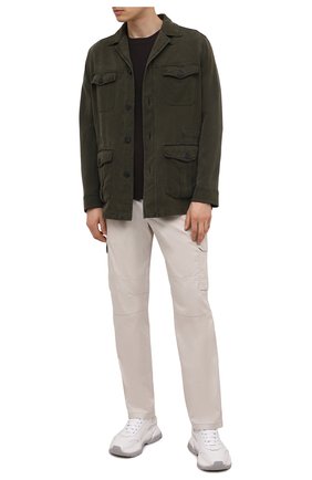 Мужская шелковая куртка BRIONI хаки цвета, арт. SFPE0L/P0T00 | Фото 2 (Кросс-КТ: Куртка, Ветровка; Материал внешний: Шелк; Стили: Кэжуэл, Милитари; Рукава: Длинные; Мужское Кросс-КТ: Куртка-верхняя одежда; Длина (верхняя одежда): До середины бедра)