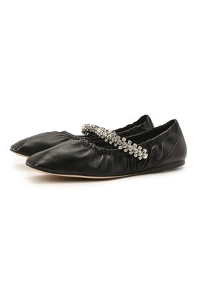Женские кожаные балетки gai JIMMY CHOO черного цвета по цене 65900 руб., арт. GAI FLAT/NAP | Фото 1 Женские кожаные балетки gai JIMMY CHOO черного цвета, арт. GAI FLAT/NAP | Фото 1