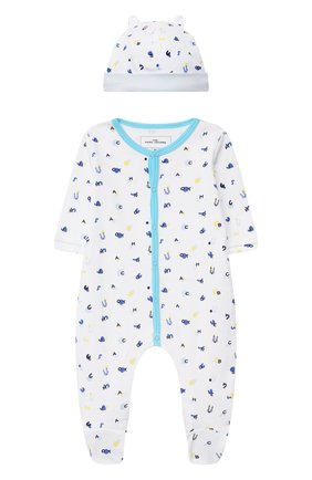 Детский комплект из комбинезона с шапкой MARC JACOBS (THE) голубого цвета по цене 11300 руб., арт. W98127 | Фото 1 Детский комплект из комбинезона с шапкой MARC JACOBS (THE) голубого цвета, арт. W98127 | Фото 1