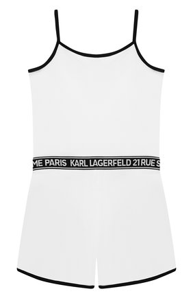 Детский хлопковый комбинезон KARL LAGERFELD KIDS белого цвета по цене 9950 руб., арт. Z14158 | Фото 2 Детский хлопковый комбинезон KARL LAGERFELD KIDS белого цвета, арт. Z14158 | Фото 2