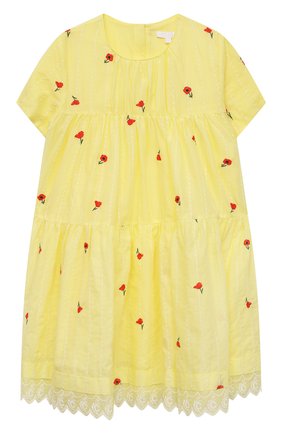 Детское хлопковое платье CHLOÉ желтого цвета по цене 30900 руб., арт. C12825 | Фото 1 Детское хлопковое платье CHLOÉ желтого цвета, арт. C12825 | Фото 1 (Материал внешний: Хлопок; Рукава: Короткие; Девочки Кросс-КТ: Платье-одежда; Случай: Повседневный; Региональные ограничения белый список (Axapta Mercury): RU; Ростовка одежда: 9 лет | 134 см, 12 лет | 152 см, 2 года | 92 см, 24 мес | 92 см, 4 года | 104 см, 5 лет | 110 см, 8 лет | 128 см)