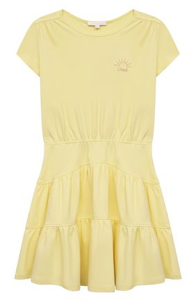 Детское хлопковое платье CHLOÉ желтого цвета по цене 10500 руб., арт. C12813 | Фото 1 Детское хлопковое платье CHLOÉ желтого цвета, арт. C12813 | Фото 1 (Рукава: Короткие; Материал внешний: Хлопок; Девочки Кросс-КТ: Платье-одежда; Случай: Повседневный; Ростовка одежда: 10 - 11 лет | 140 - 146см, 12 лет | 152 см, 2 года | 92 см, 24 мес | 92 см, 4 года | 104 см, 5 лет | 110 см, 6 лет | 116 см, 7 лет | 122 см)