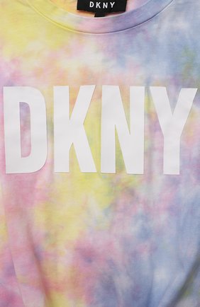 Детская хлопковая футболка DKNY разноцветного цвета, арт. D35R34 | Фото 3 (Девочки Кросс-КТ: футболка-одежда; Рукава: Короткие; Материал внешний: Хлопок; Ростовка одежда: 10 - 11 лет | 140 - 146см, 12 лет | 152 см, 13 - 15 лет | 158 см, 16 лет | 164 см, 8 лет | 128 см)