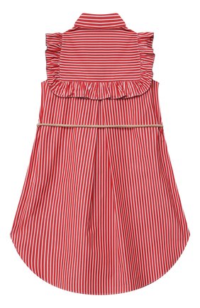 Детское хлопковое платье BRUNELLO CUCINELLI красного цвета по цене 48500 руб., арт. BH701A003A | Фото 2 Детское хлопковое платье BRUNELLO CUCINELLI красного цвета, арт. BH701A003A | Фото 2 (Материал внешний: Хлопок; Рукава: Короткие; Случай: Повседневный; Девочки Кросс-КТ: Платье-одежда; Ростовка одежда: 4 года | 104 см, 6 лет | 116 см)